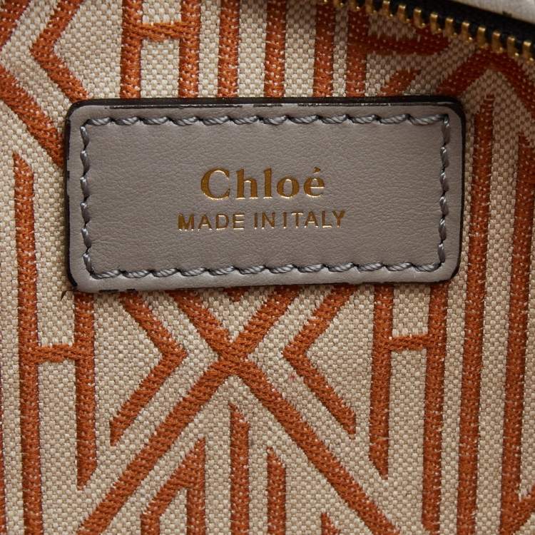 Pre Owned Chloe Grey Leather Small Daria Shoulder Bag