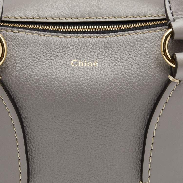 Pre Owned Chloe Grey Leather Small Daria Shoulder Bag