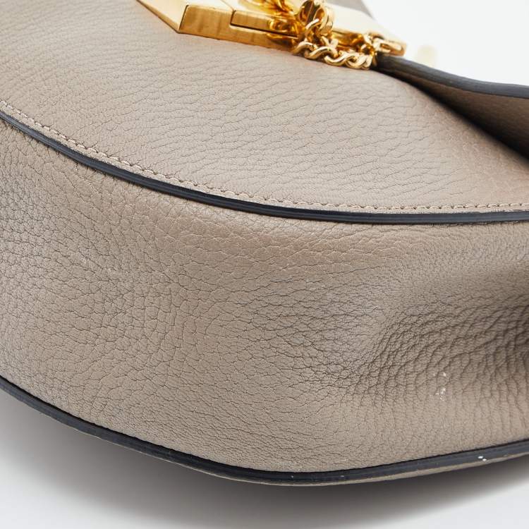 Pre Owned Chloé Beige Leather Mini Drew Chian Shoulder Bag