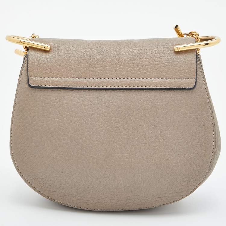 Pre Owned Chloé Beige Leather Mini Drew Chian Shoulder Bag