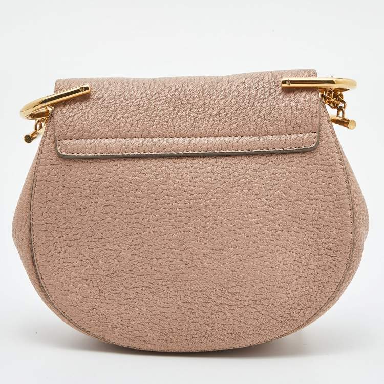 Pre Owned Chloe Pink Leather Small Drew Shoulder Bag