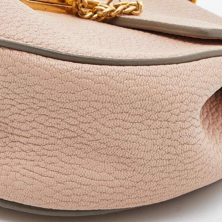 Pre Owned Chloe Pink Leather Small Drew Shoulder Bag