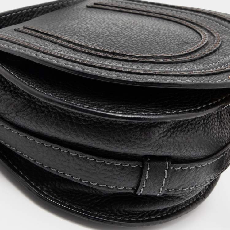 Pre Owned Chloe Black Leather Mini Marcie Crossbody Bag