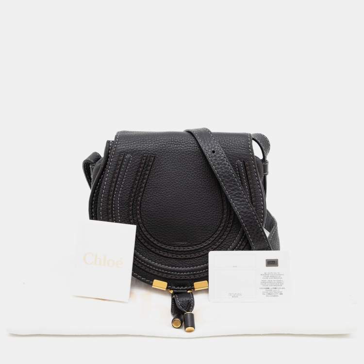 Pre Owned Chloe Black Leather Mini Marcie Crossbody Bag