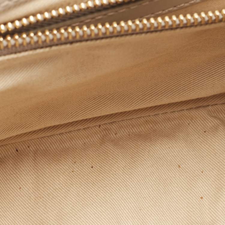 Pre Owned Chloe Grey Leather and Suede Small C Double Carry Bag