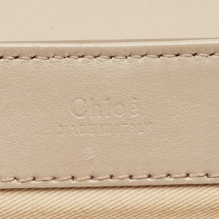 Pre Owned Chloe Grey Leather and Suede Small C Double Carry Bag