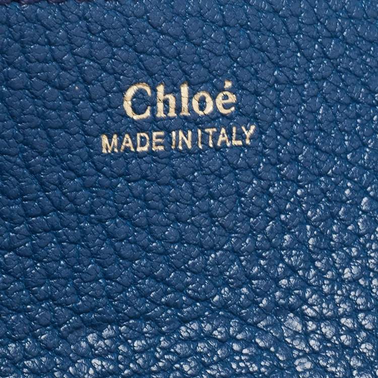 Pre Owned Chloe Blue Leather Small Drew Chain Crossbody Bag