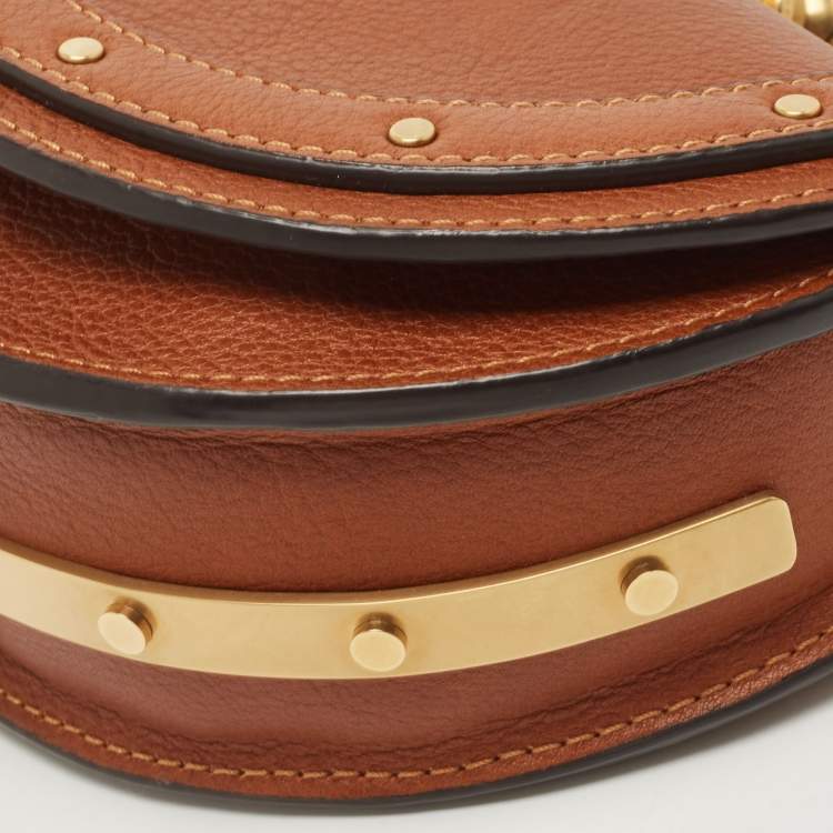 Pre Owned Chloé Brown Leather Nile Bracelet Minaudiere Crossbody Bag