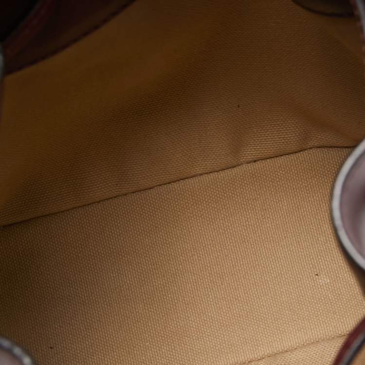 Pre Owned Chloe Burgundy Leather Gala Drawstring Bucket Bag