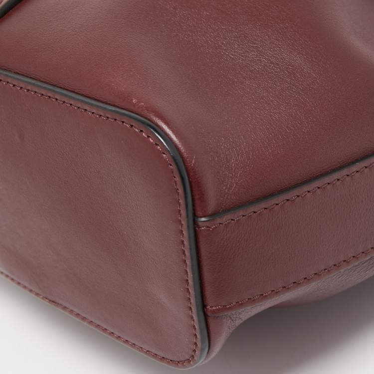Pre Owned Chloe Burgundy Leather Gala Drawstring Bucket Bag