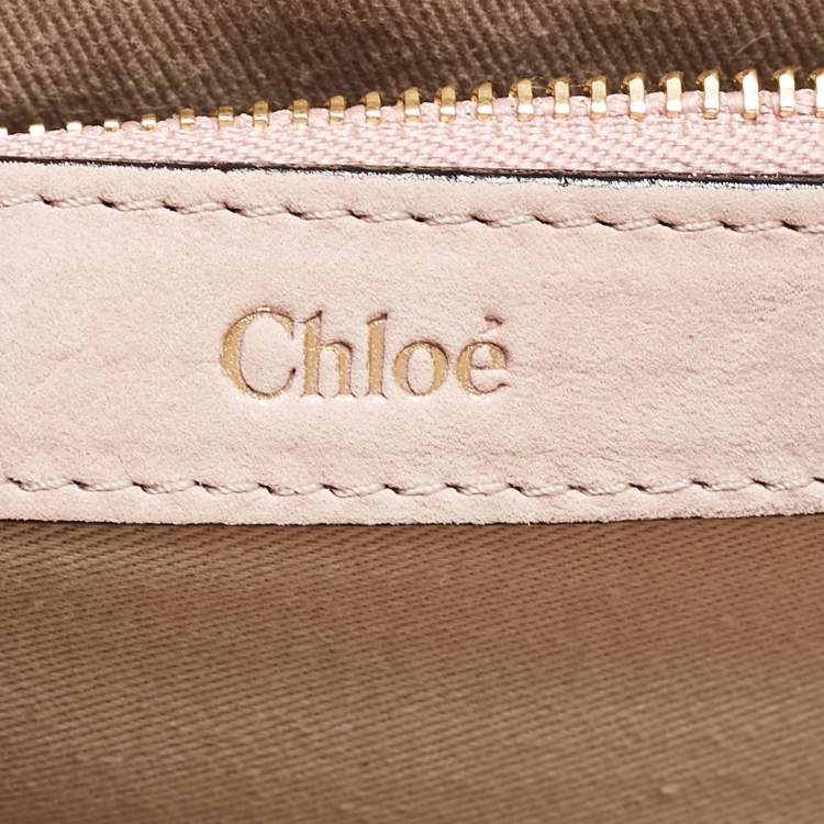 Pre Owned Chloe Dusty Pink Suede Medium Sally Flap Shoulder Bag