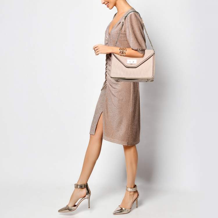 Pre Owned Chloe Dusty Pink Suede Medium Sally Flap Shoulder Bag