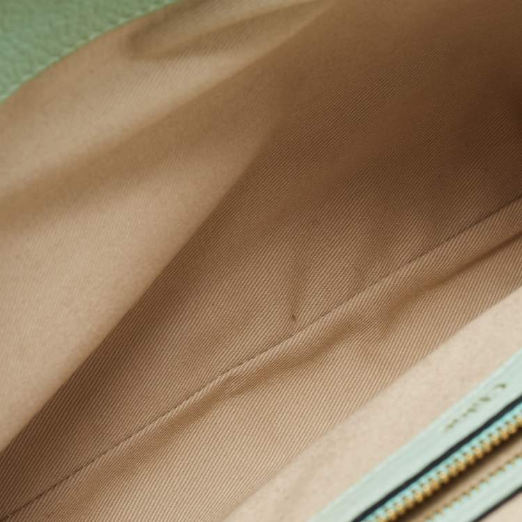 Pre Owned Chloe Two Tone Green Leather Medium Sally Shoulder Bag