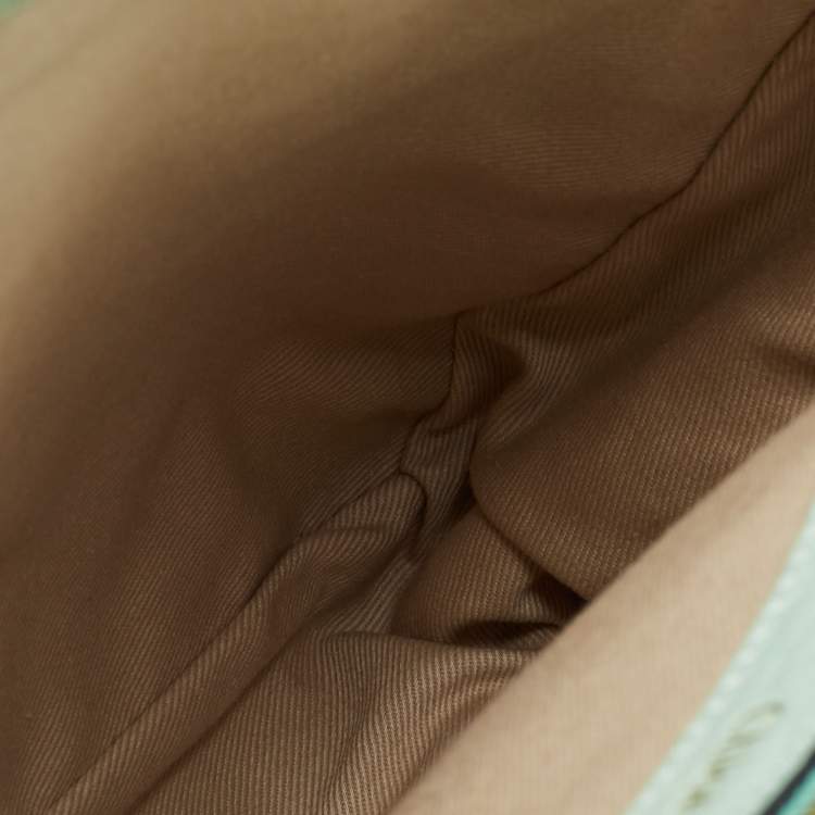 Pre Owned Chloe Two Tone Green Leather Medium Sally Shoulder Bag
