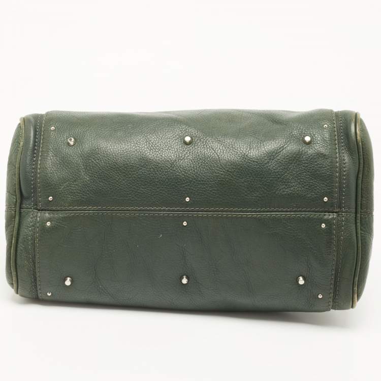 Pre Owned Chloe Green Leather Medium Paddington Satchel