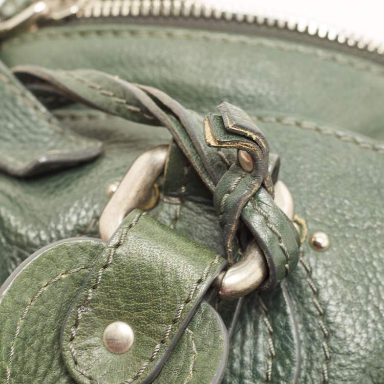 Pre Owned Chloe Green Leather Medium Paddington Satchel