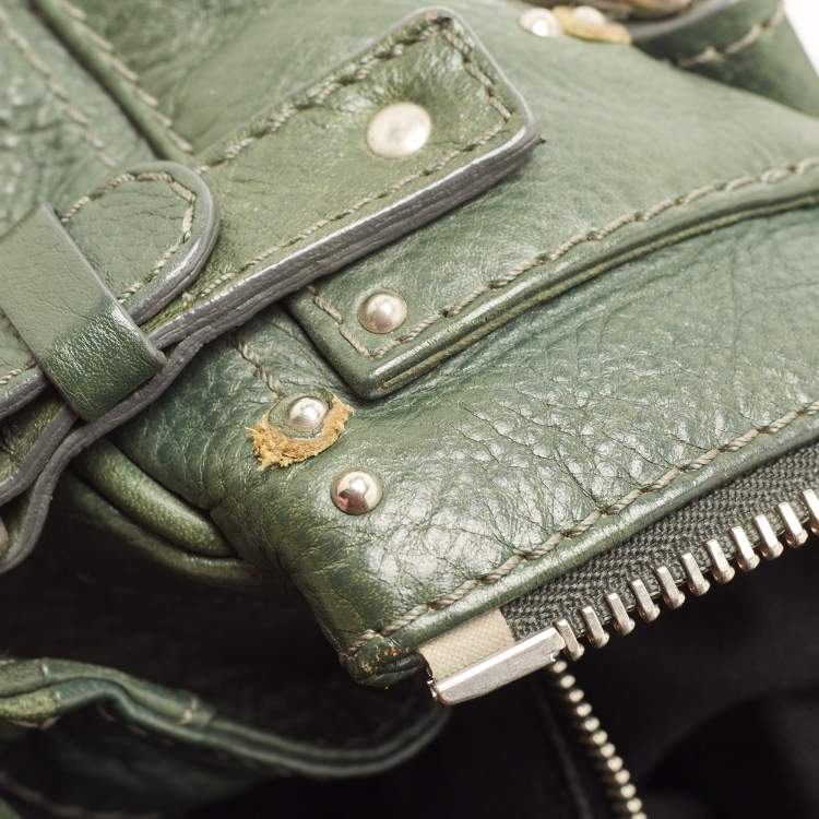 Pre Owned Chloe Green Leather Medium Paddington Satchel