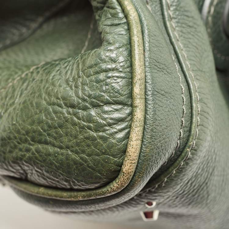 Pre Owned Chloe Green Leather Medium Paddington Satchel