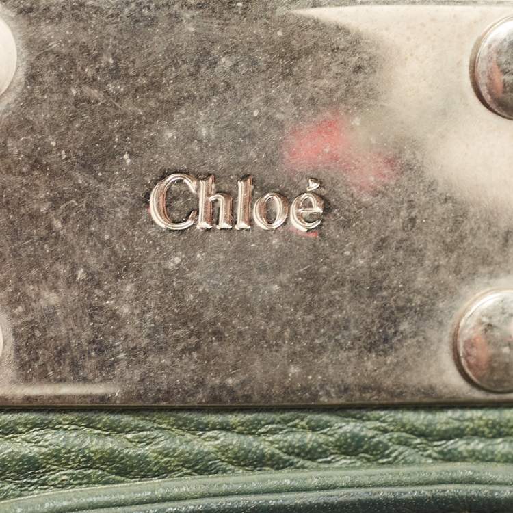 Pre Owned Chloe Green Leather Medium Paddington Satchel