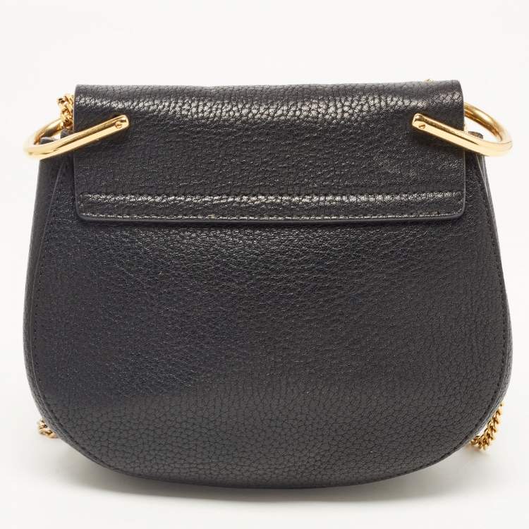 Pre Owned Chloé Black Leather Mini Drew Chian Shoulder Bag
