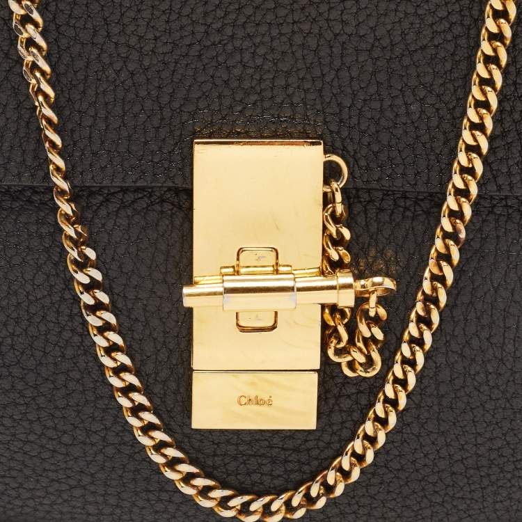 Pre Owned Chloé Black Leather Mini Drew Chian Shoulder Bag