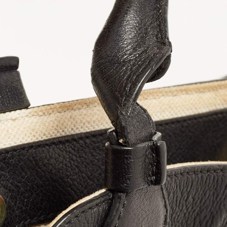 مملوكة مسبقًا Chloe Black Leather Margaret Shoulder Bag