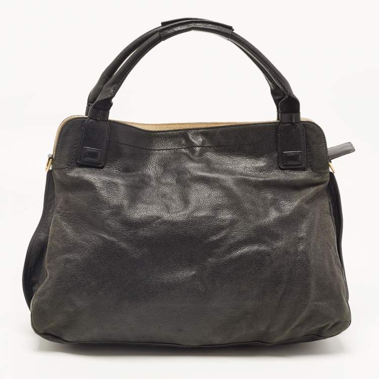 مملوكة مسبقًا Chloe Black Leather Margaret Shoulder Bag