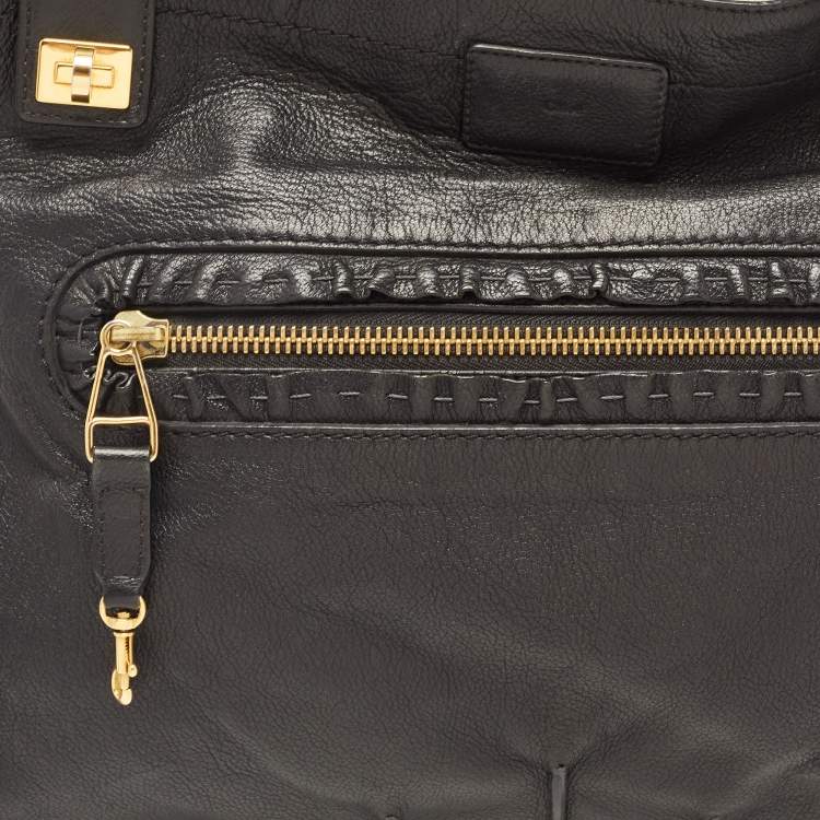 مملوكة مسبقًا Chloe Black Leather Margaret Shoulder Bag