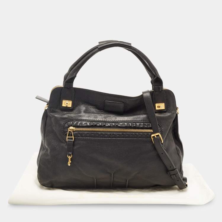مملوكة مسبقًا Chloe Black Leather Margaret Shoulder Bag