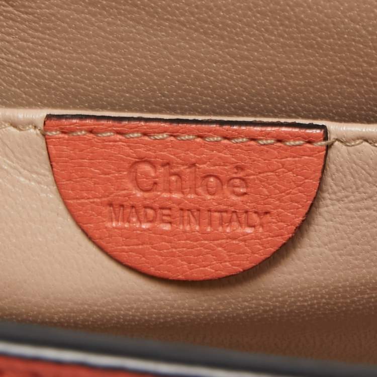 Pre Owned Chloe Coral Orange Leather Small Elsie Shoulder Bag