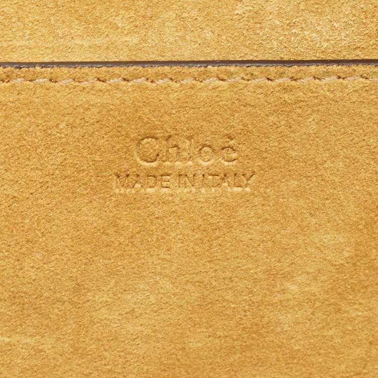 Pre Owned Chloe Mustard Pineapple Perforated Leather Medium Drew Shoulder Bag