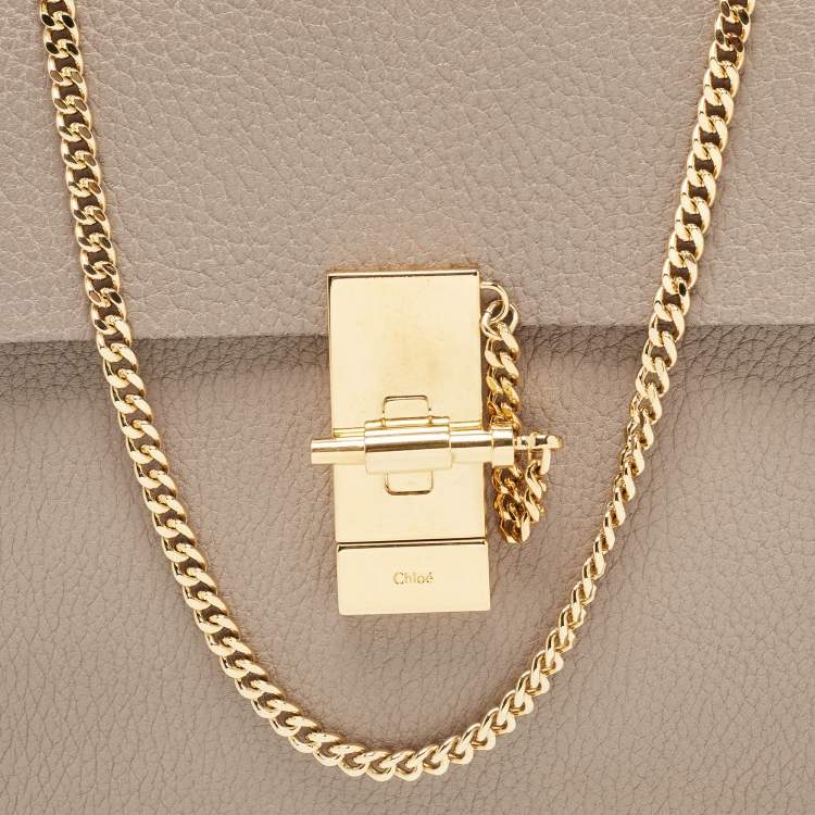 Pre Owned Chloé  Beige Leather Medium Drew Shoulder Bag