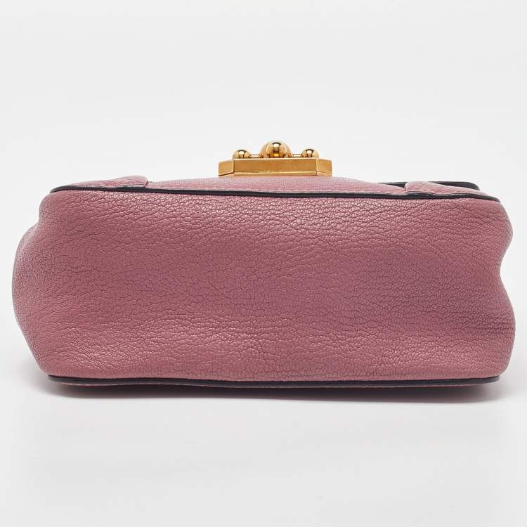Pre Owned Chloé Pink Leather Small Elsie Shoulder Bag