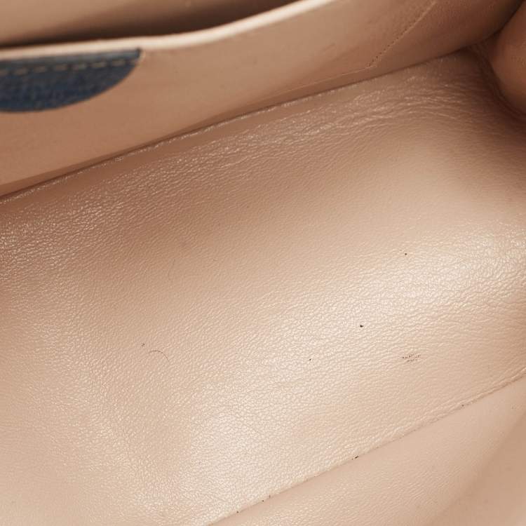 Pre Owned Chloe Blue Leather Medium Elsie Chain Flap Shoulder Bag