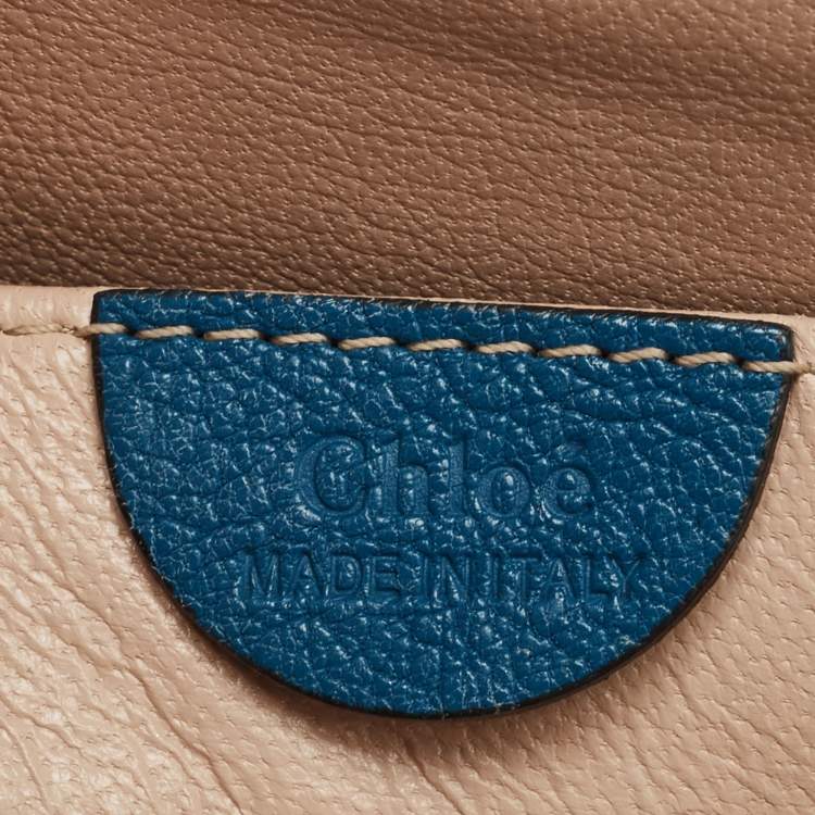 Pre Owned Chloe Blue Leather Medium Elsie Chain Flap Shoulder Bag