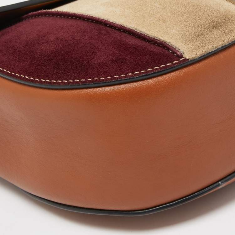 Pre Owned Chloe Multicolor Leather and Suede Medium Drew Shoulder Bag