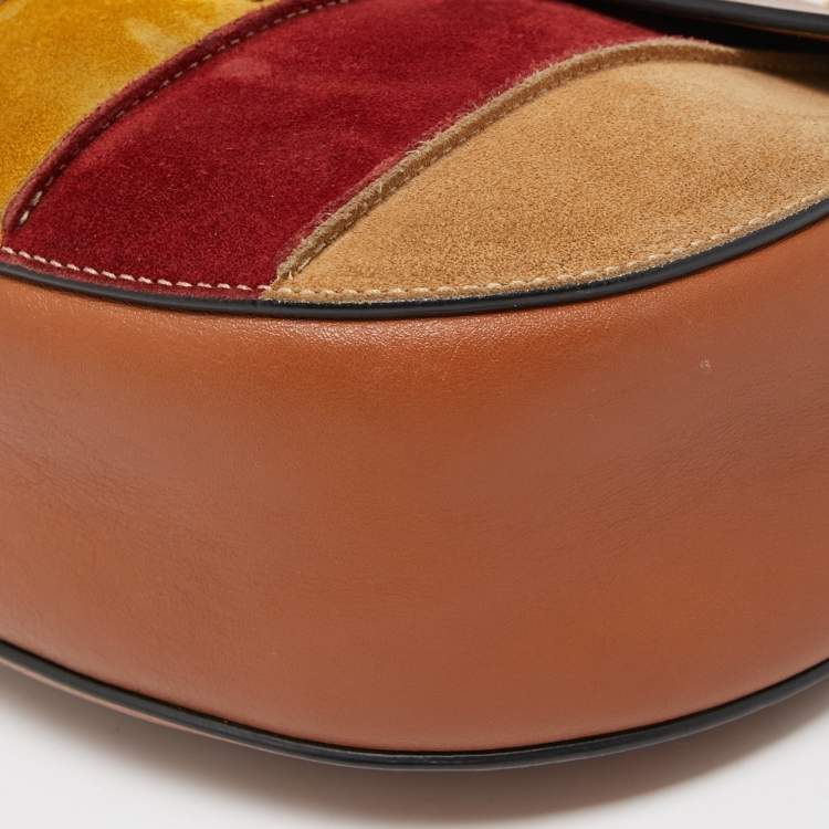 Pre Owned Chloe Multicolor Leather and Suede Medium Drew Shoulder Bag