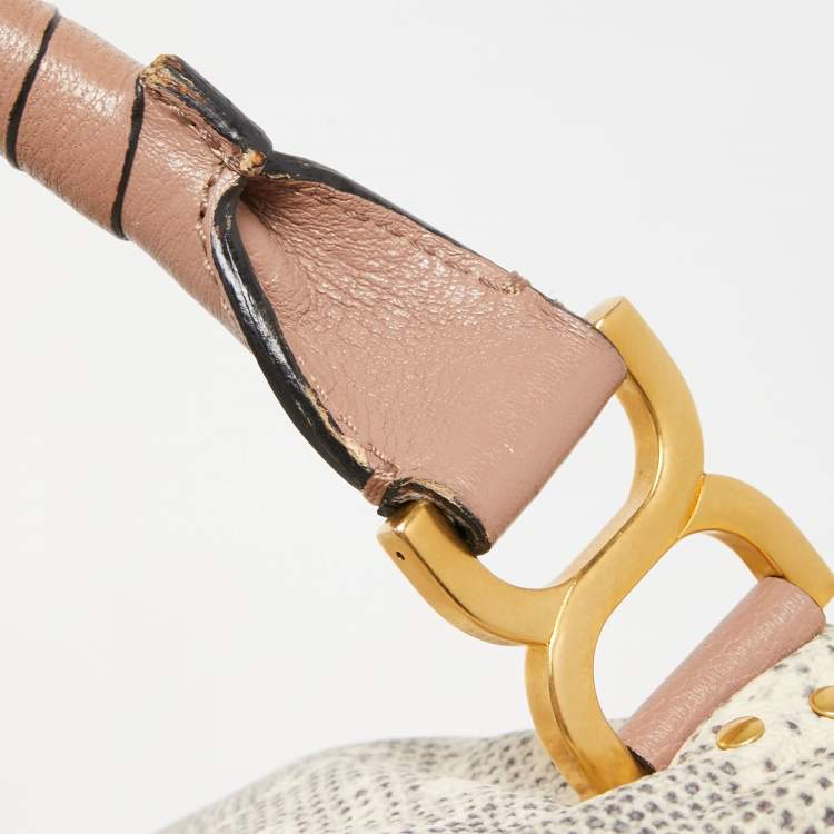 Pre Owned Chloe Tricolor Leather and Lizard Embossed Medium Marcie Bag