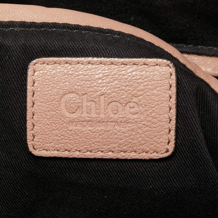 Pre Owned Chloe Tricolor Leather and Lizard Embossed Medium Marcie Bag