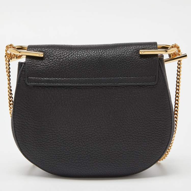 Pre Owned Chloé Black Leather Mini Drew Chian Shoulder Bag