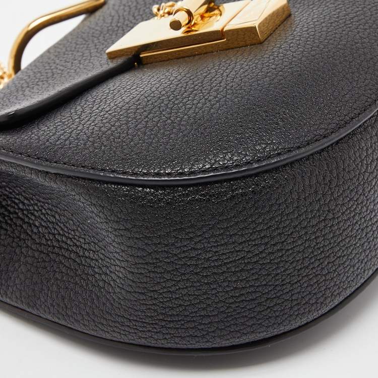 Pre Owned Chloé Black Leather Mini Drew Chian Shoulder Bag
