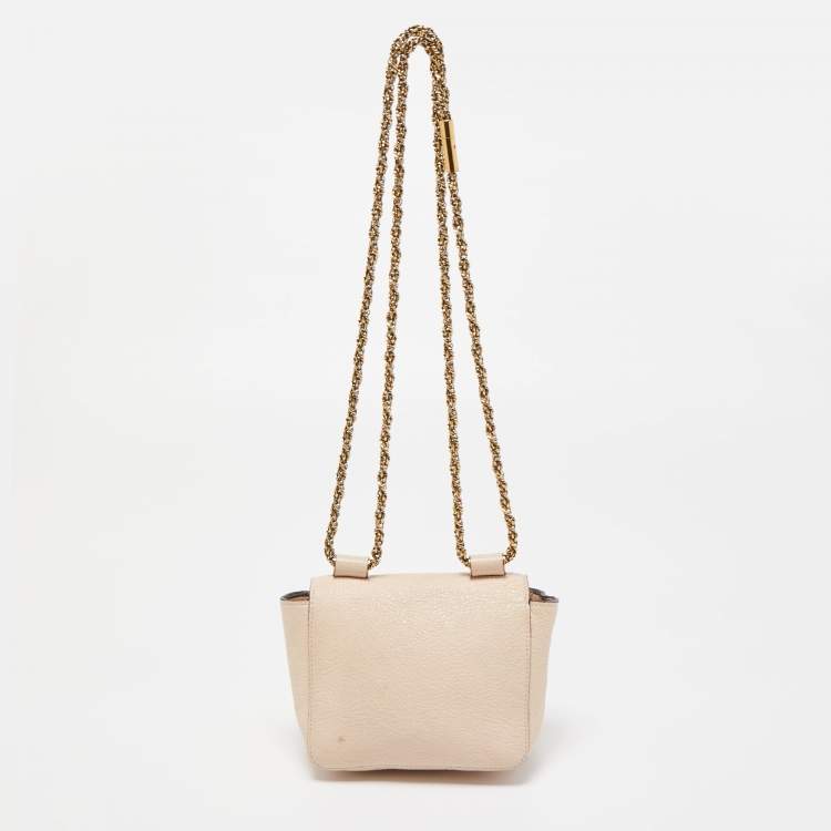 Pre Owned Chloe Blush Pink Leather Mini Elsie Crossbody Bag