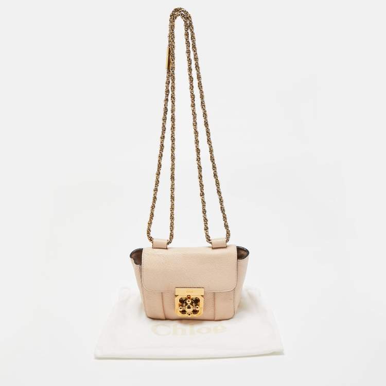 Pre Owned Chloe Blush Pink Leather Mini Elsie Crossbody Bag