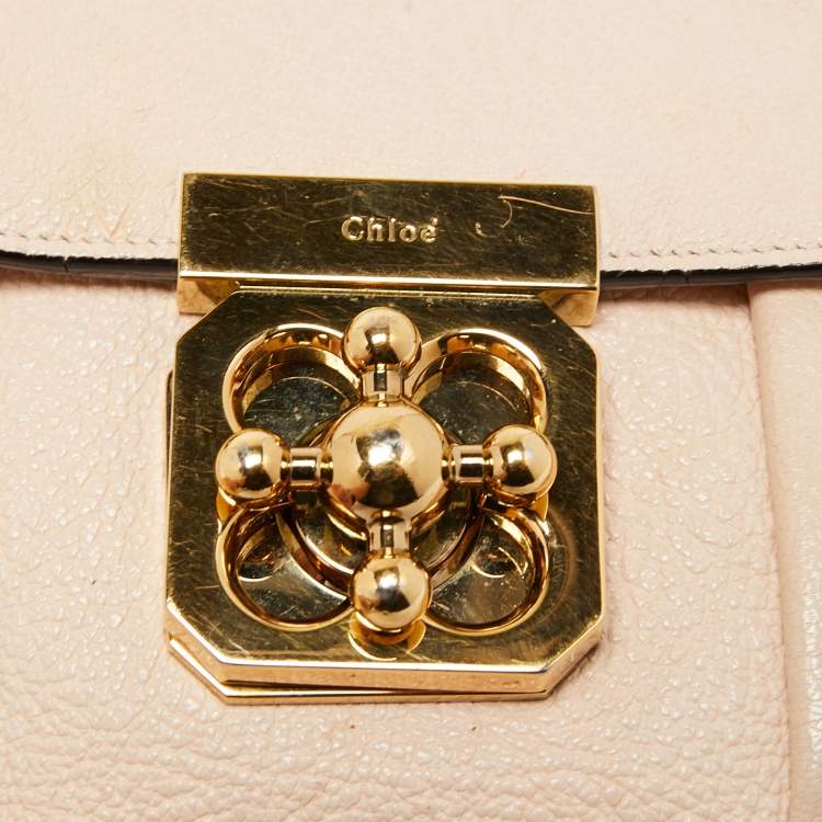 Pre Owned Chloe Blush Pink Leather Mini Elsie Crossbody Bag