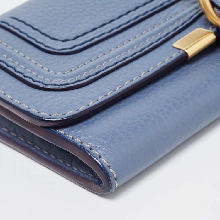 Pre Owned Chloe Blue Leather Marcie Continental Wallet