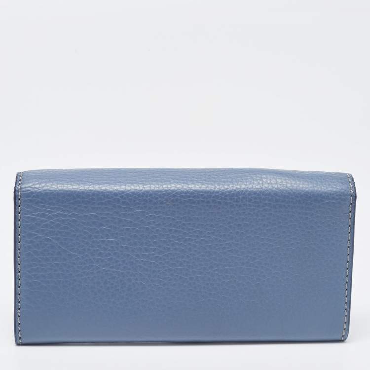 Pre Owned Chloe Blue Leather Marcie Continental Wallet