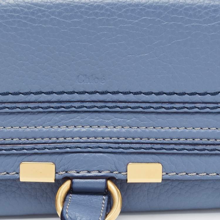 Pre Owned Chloe Blue Leather Marcie Continental Wallet