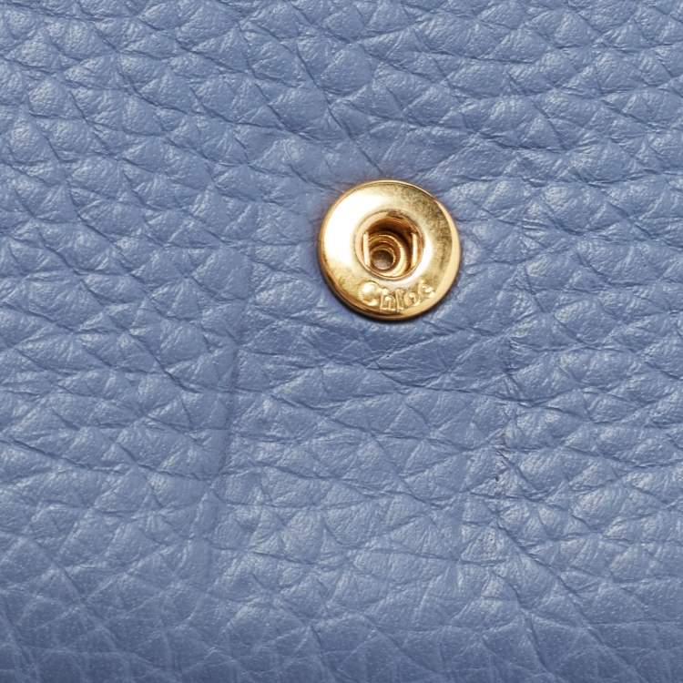 Pre Owned Chloe Blue Leather Marcie Continental Wallet