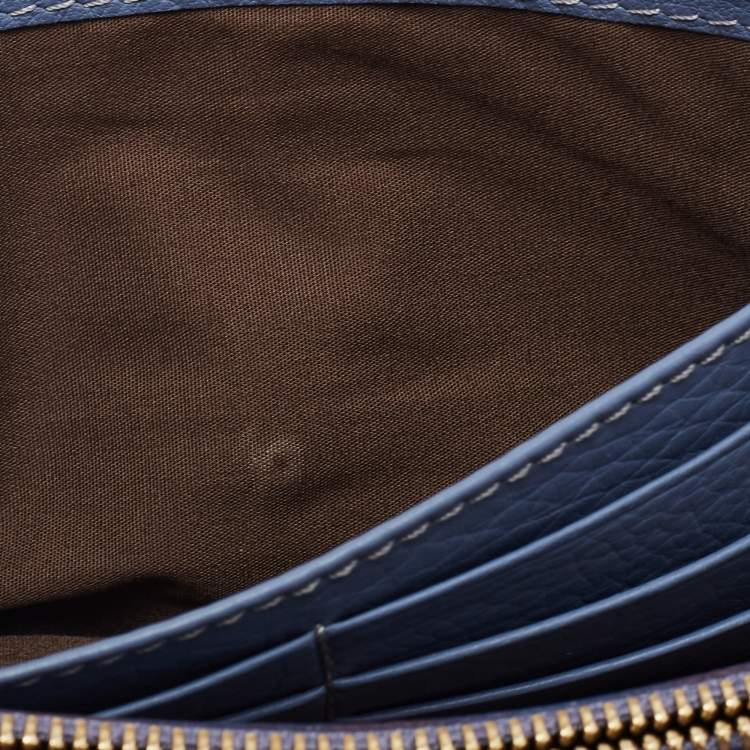 Pre Owned Chloe Blue Leather Marcie Continental Wallet