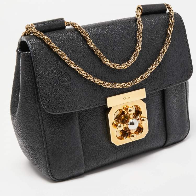 Pre Owned Chloe Black Leather Small Elsie Shoulder Bag